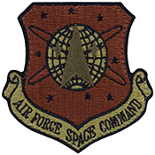 Air Force Space Command Spice Brown OCP Scorpion Shoulder Patch With Velcro
